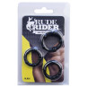 Rude Rider Pack de 3 mini cockrings souples noirs